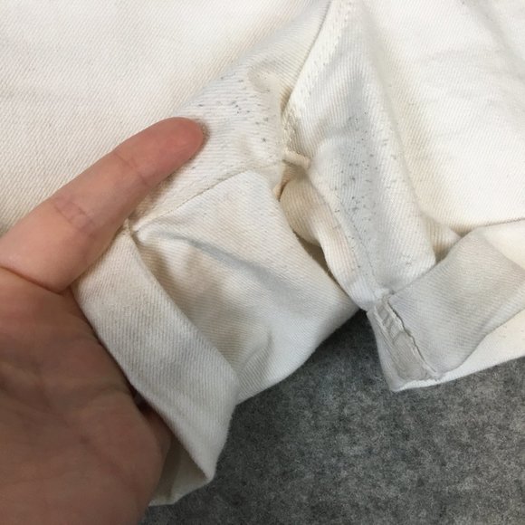 Old Navy Shorts 14 32 Women Semi Fitted Cuffed Mid Rise Jean Denim White Stretch - Picture 4 of 12